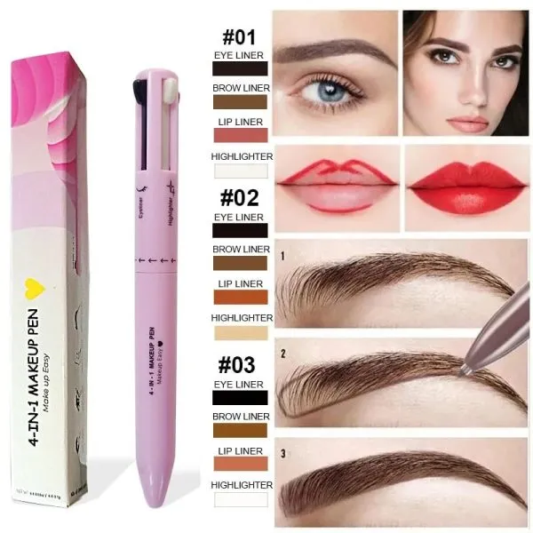 4 In 1 Waterproof Makeup Pen Eyebrow Pencil