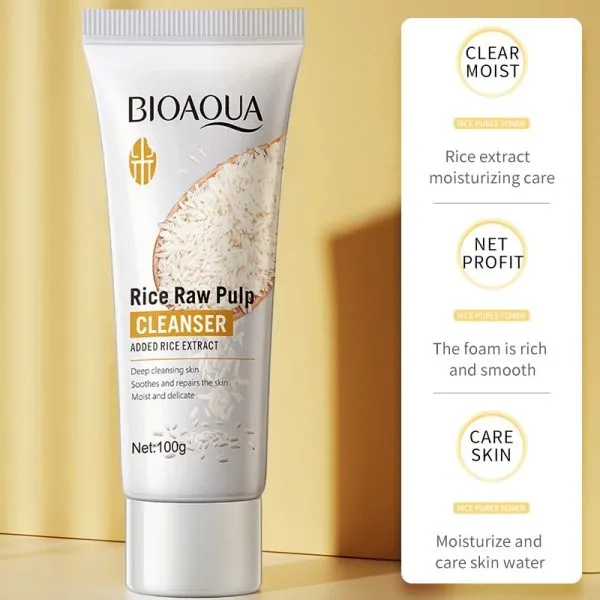 Bioaqua Rice Raw Pulp Cleanser Face Wash (100g)